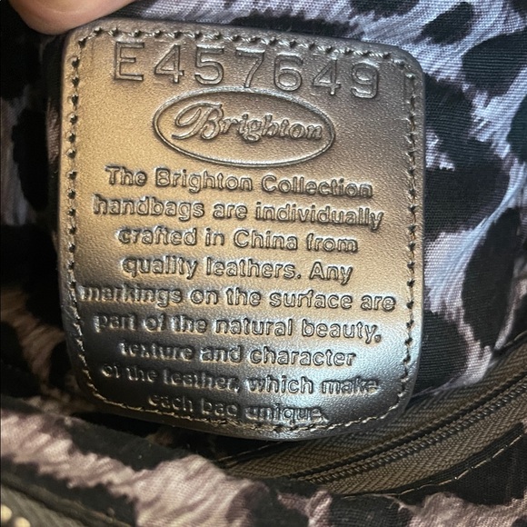 Brighton Vintage Olive and Brown Croc Embossed Crossbody Bag EUC - Picture 15 of 17